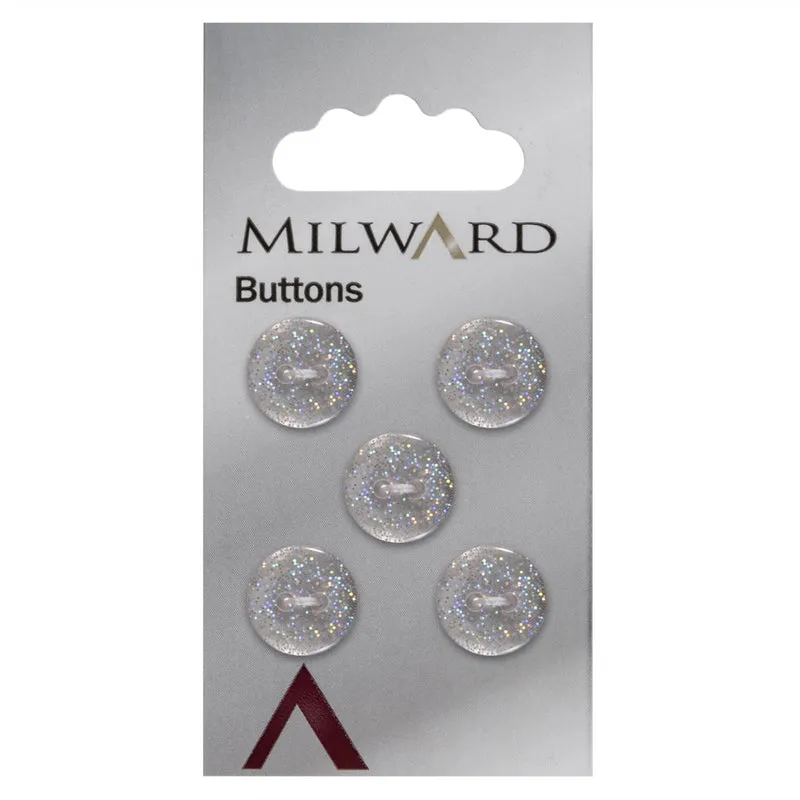 Milward-Knopf, rosa/Flieder, Glitzer, 13 mm (5 Stück)