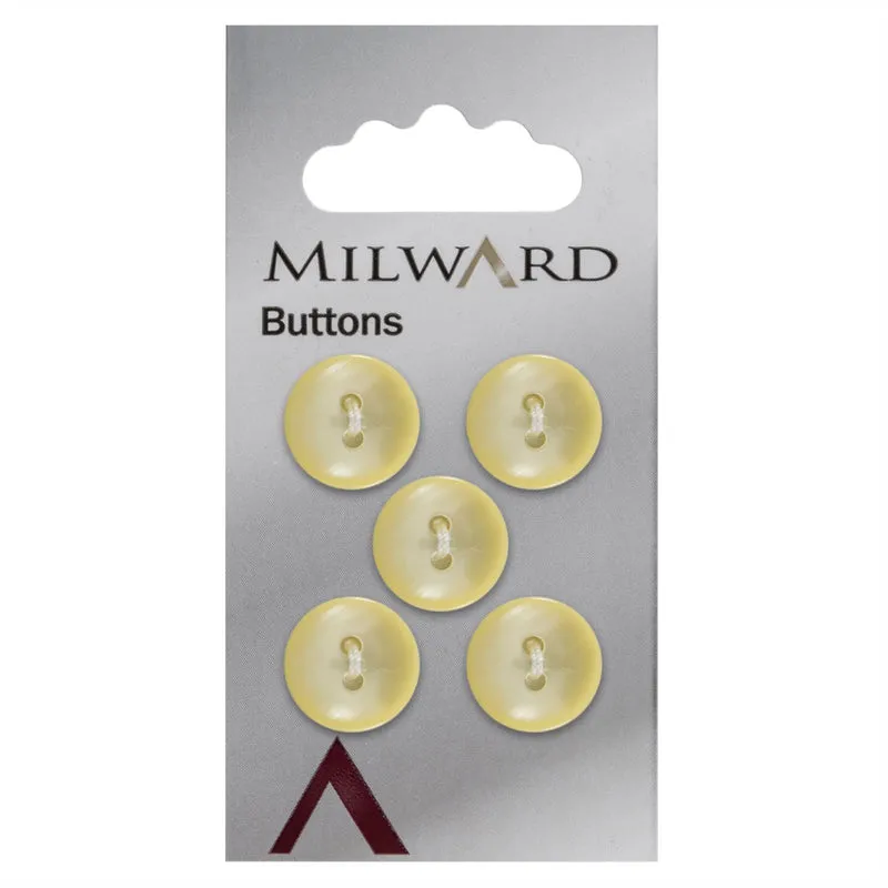 Milward-Knopf, glänzend gelb, 13 mm (5 Stück)