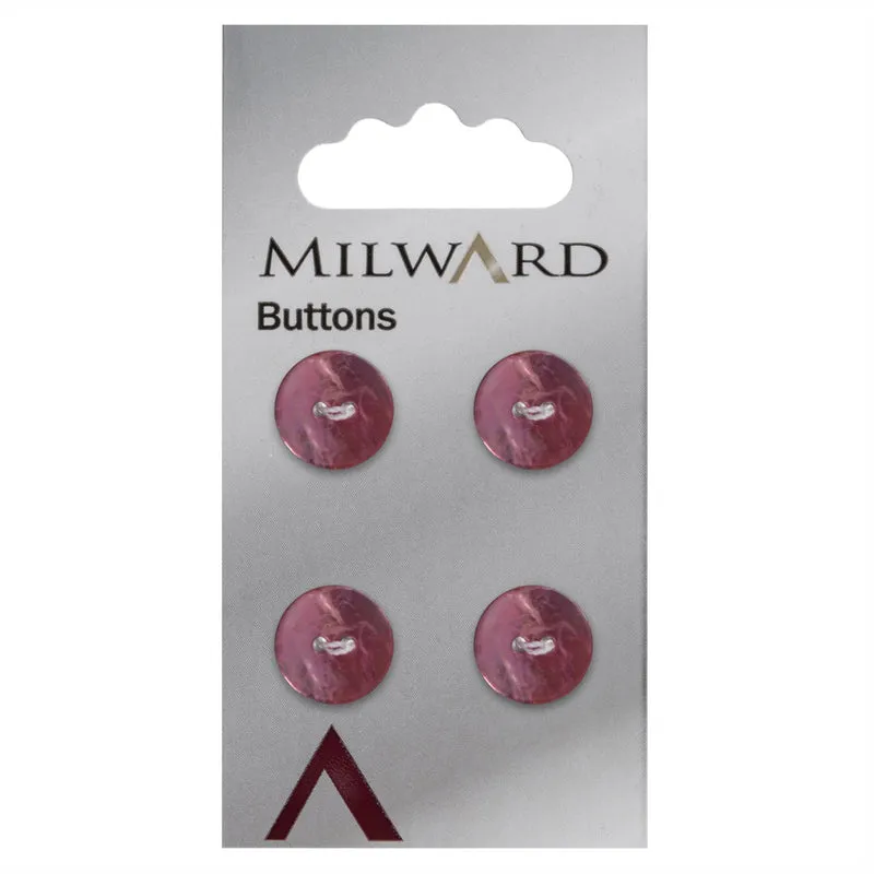 Milward Dunkelrosa Perlmutt-Knopf 12 mm (4 Stück)