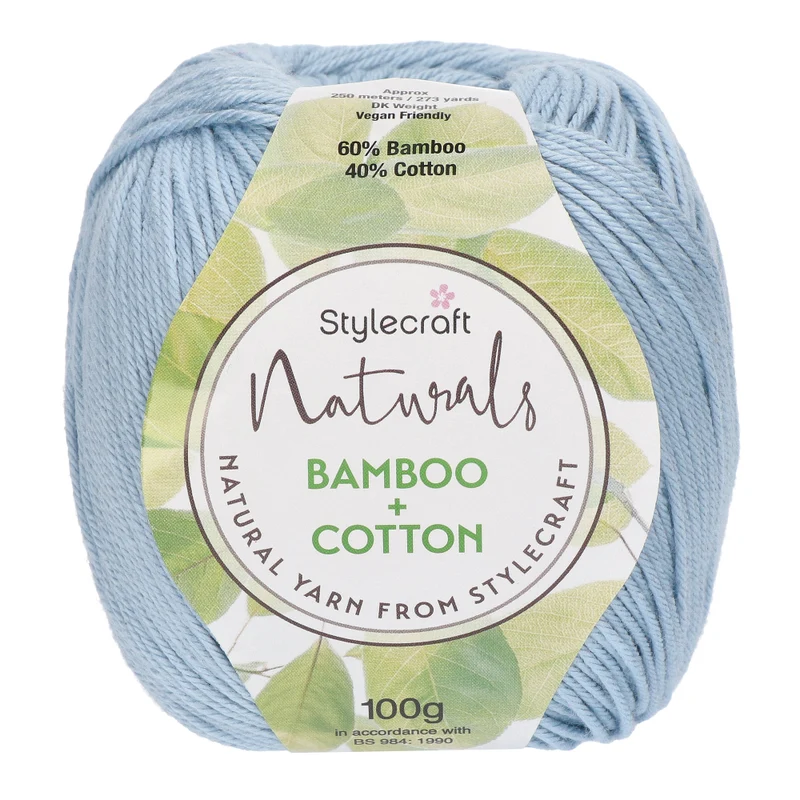 Stylecraft Naturals – Bamboo + Cotton DK 7162 Powder Blue