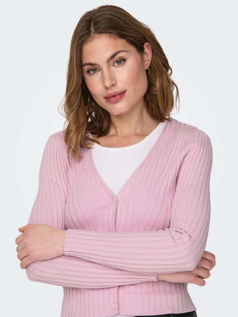 ONLMEDDI LS RIB BUTTON CARDIGAN CC KNT