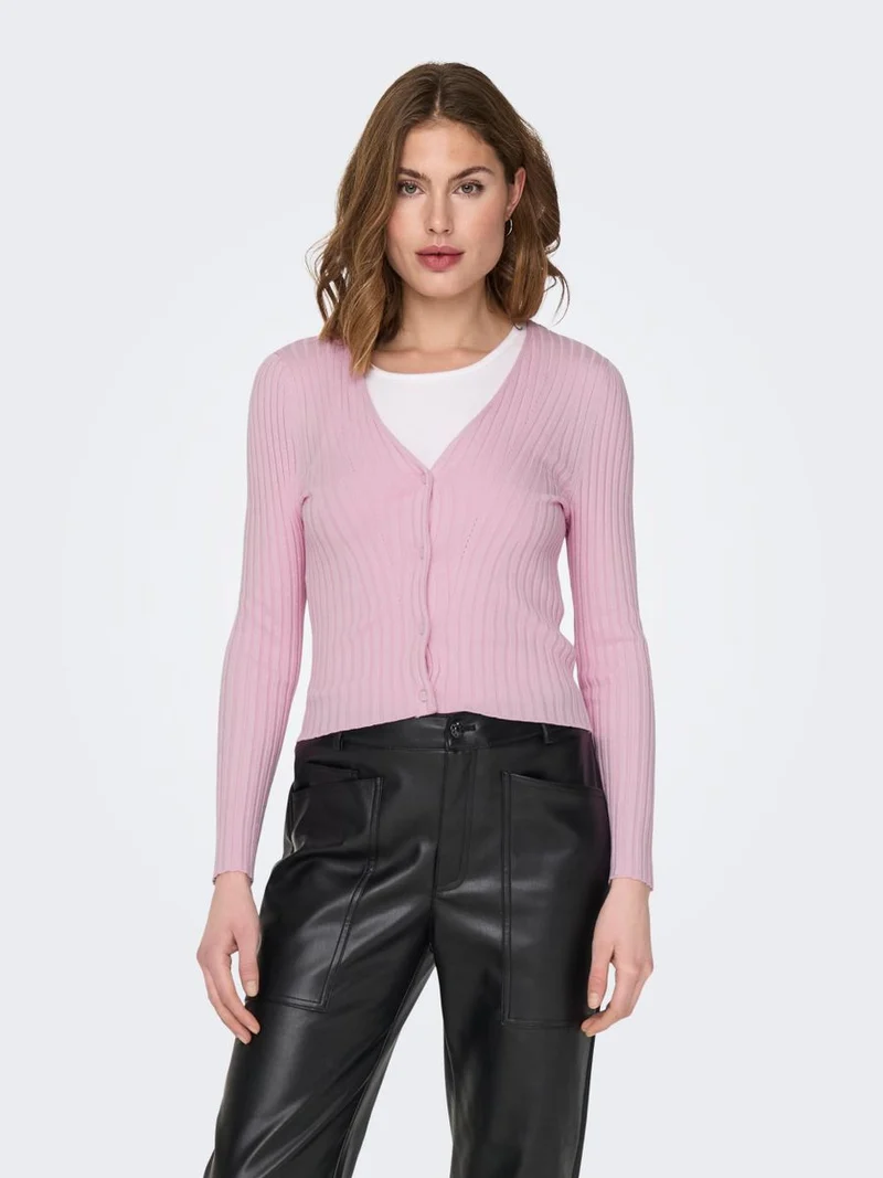 ONLMEDDI LS RIB BUTTON CARDIGAN CC KNT
