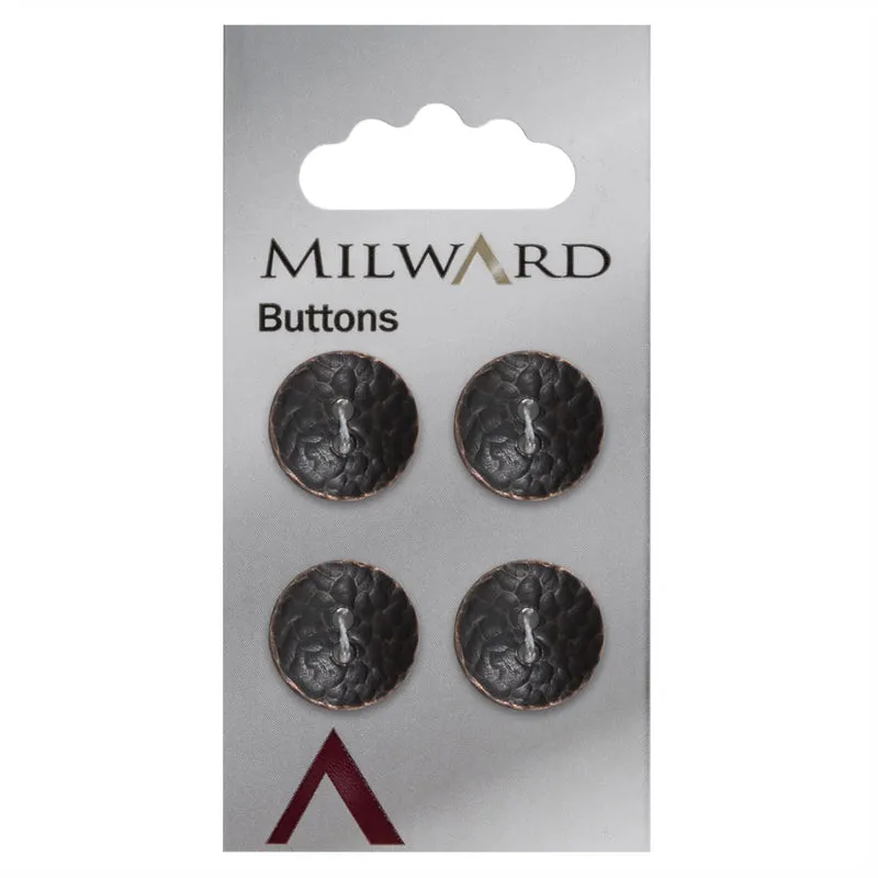Milward-Knopf aus Metall, bronzefarben, 15 mm (4 Stück)