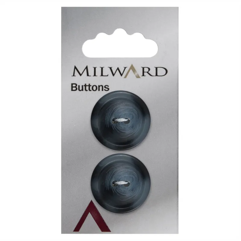 Milward-Knopf, marmoriert, Blau, 20 mm (2 Stück)