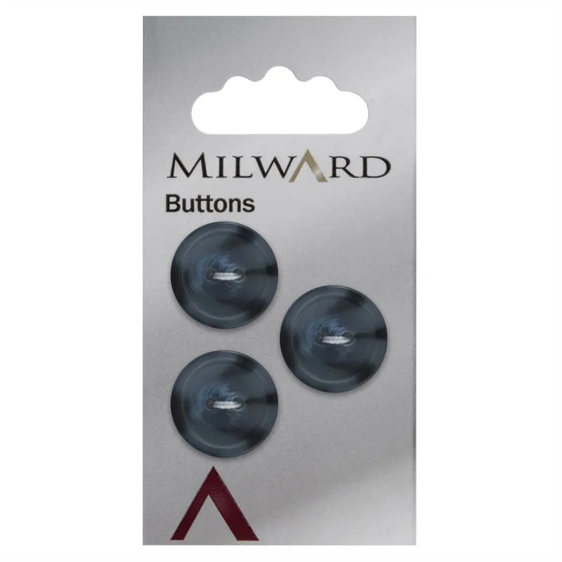 Milward-Knopf, marmoriert, Blau, 17 mm (3 Stück)