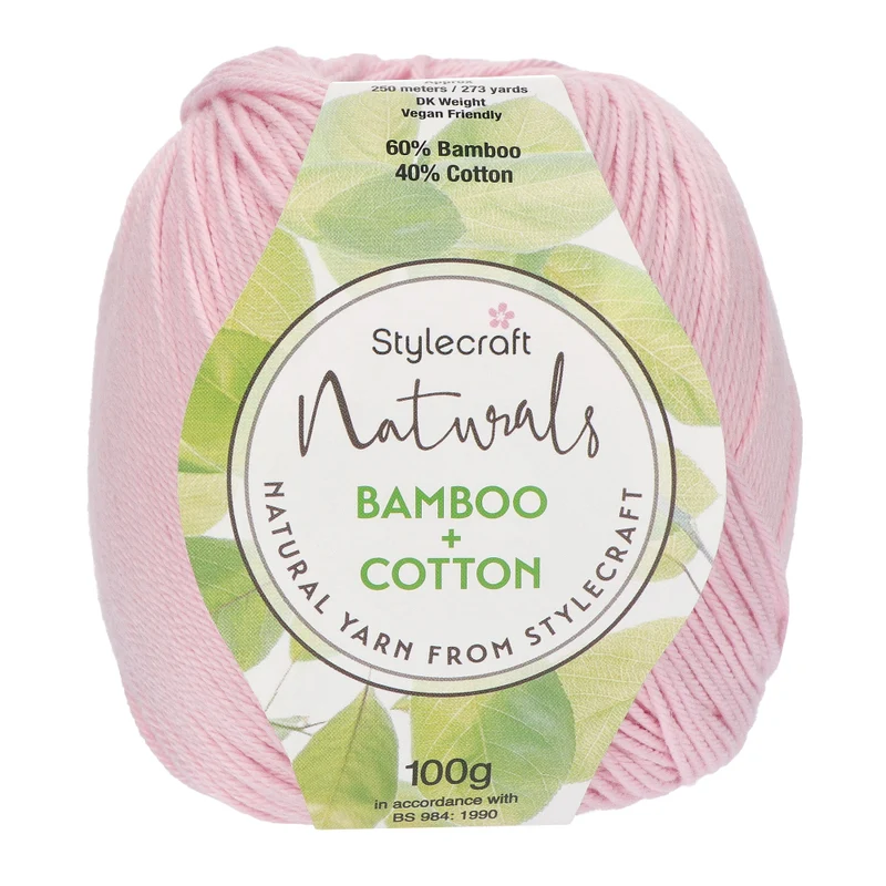 Stylecraft Naturals – Bamboo + Cotton DK 7132 Pale Pink