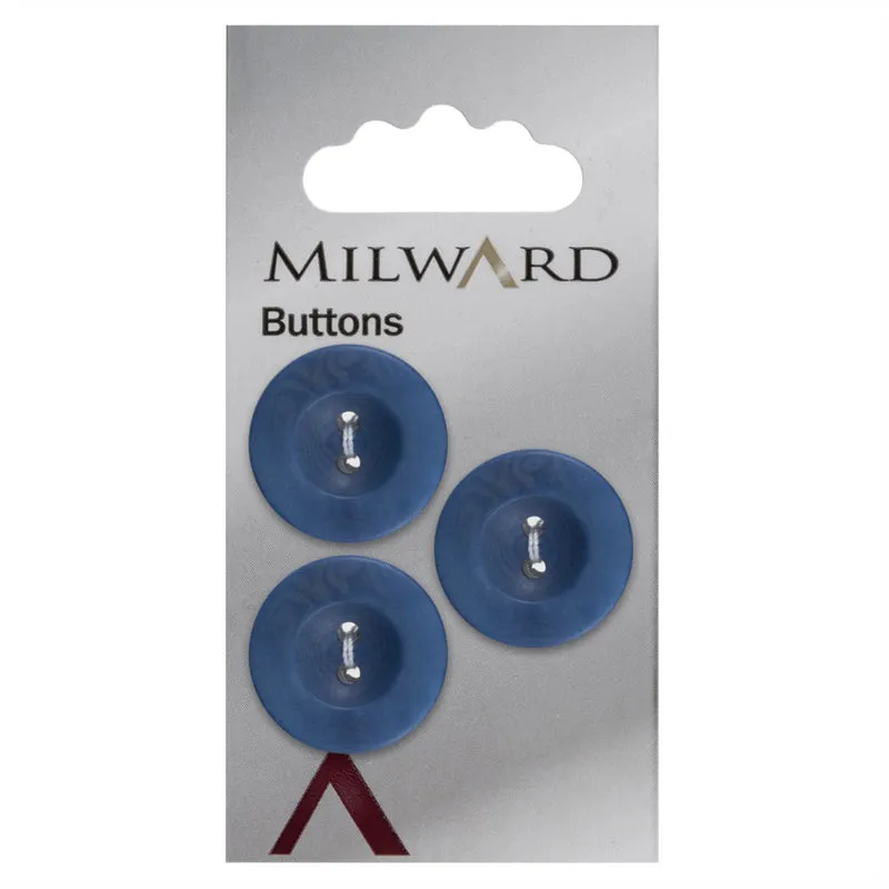 Milward-Knopf, dunkelblau, matt, 20 mm (3 Stück)