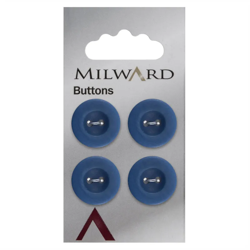 Milward-Knopf, dunkelblau, matt, 17 mm (4 Stück)