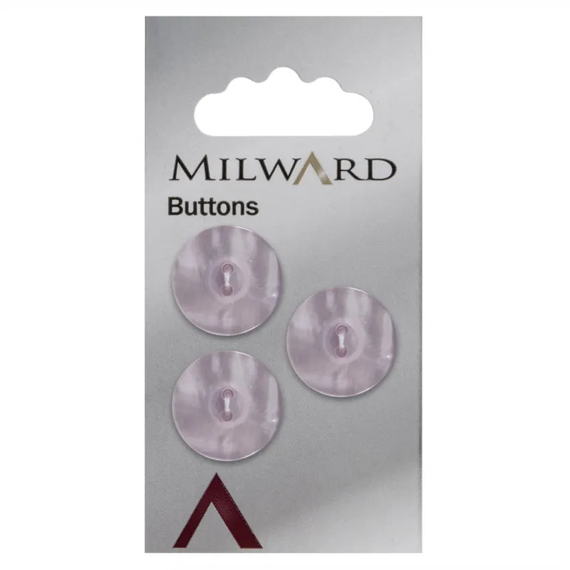 Milward Hellrosa Glänzender Knopf 18 mm (3 Stück)