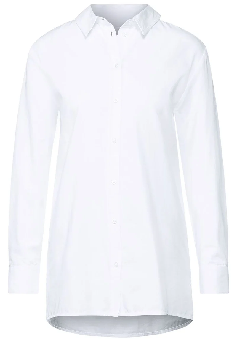 Longbluse in Unifarbe