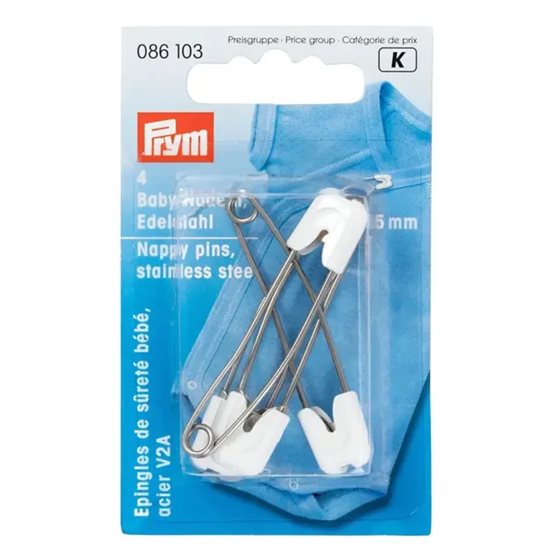 Prym Baby-Sicherheitsnadeln aus Edelstahl, 55 mm, Weiß