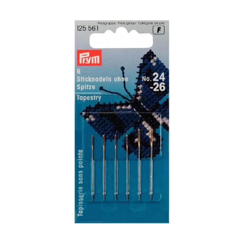 Prym-Sticknadeln ohne Spitze, Stahl, Nr. 24–26