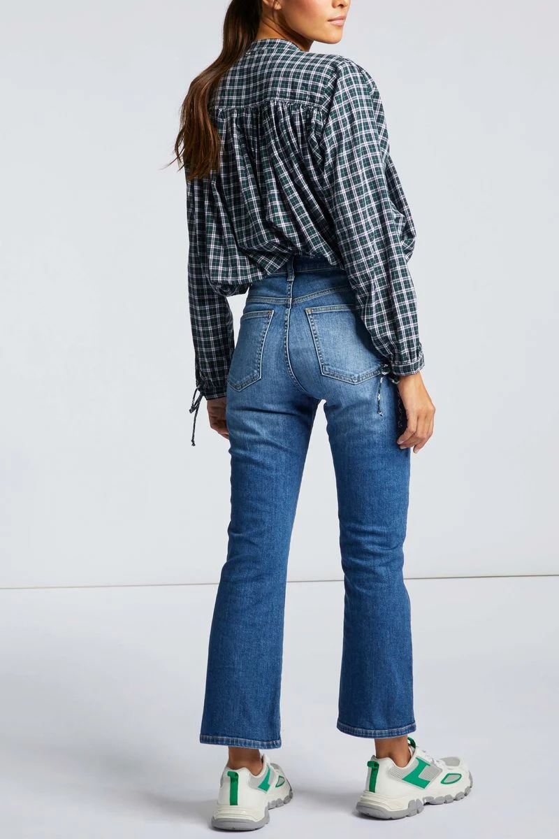 kick flare blue denim