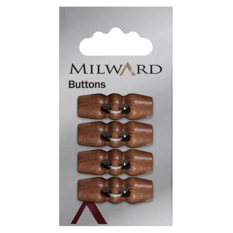 Milward Knebelknopf, naturbelassenes Holz, 29 mm (4 Stück)