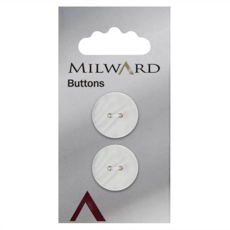 Milward Perlmutt-Knopf, weiß, 20 mm (2 Stück)