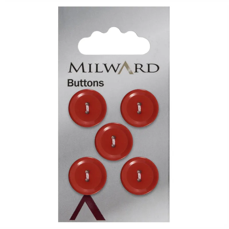 Milward Roter Glanzknopf 15 mm (5 Stück)