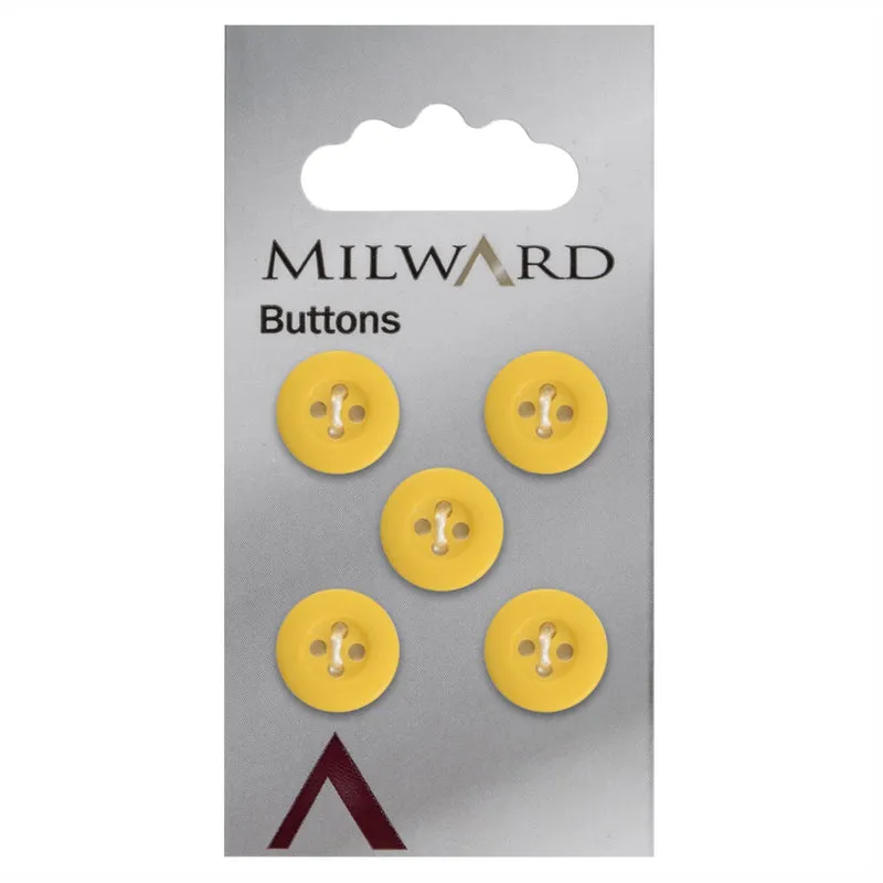 Milward Knopf, matt, gelb, 12 mm (5 Stück)