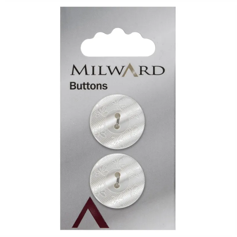 Milward Perlmutt-Knopf mit Verzierung, 22 mm (2 Stück)