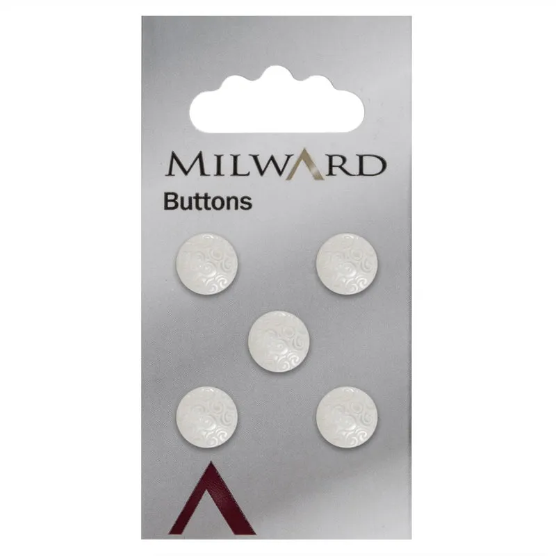 Milward Perlmutt-Knopf mit Verzierung, 11 mm (5 Stück)