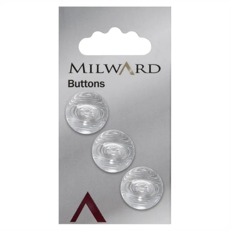 Milward-Knopf mit Verzierung, transparent, 17 mm (3 Stück)