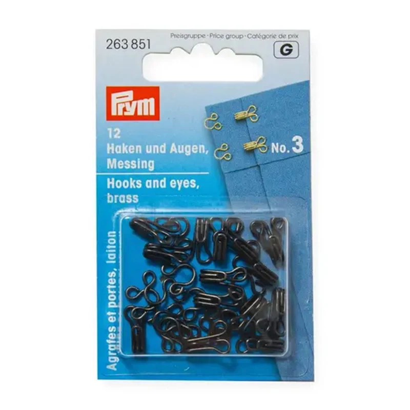 Prym Haken und Ösen Nr. 3 Schwarz