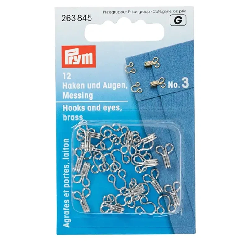 Prym Haken und Ösen Nr. 3 Silber