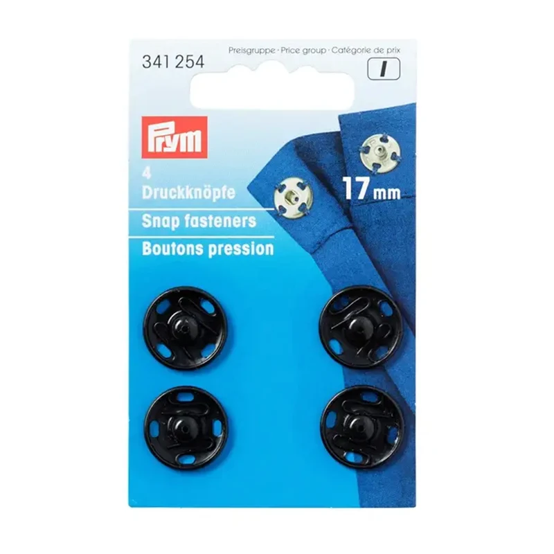 Prym Aufnäh-Druckknöpfe, Schwarz, 17 mm