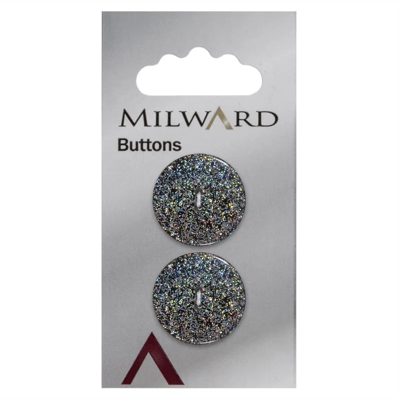 Milward Glitzerknopf 22 mm (2 Stück)