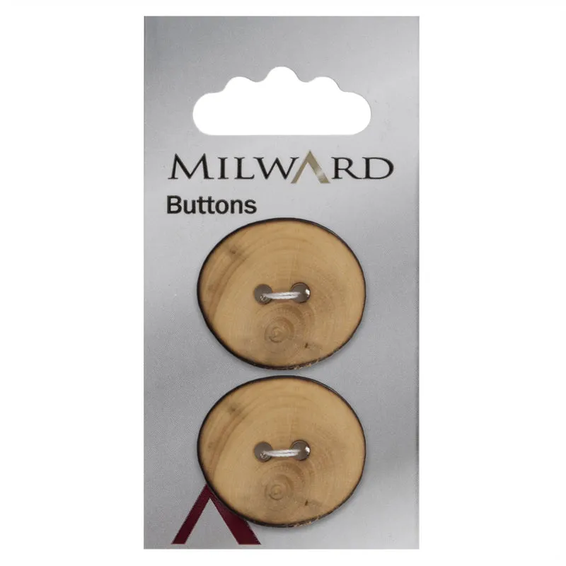 Milward Fantasieform-Knopf aus Holz, 25 mm (2 Stück)