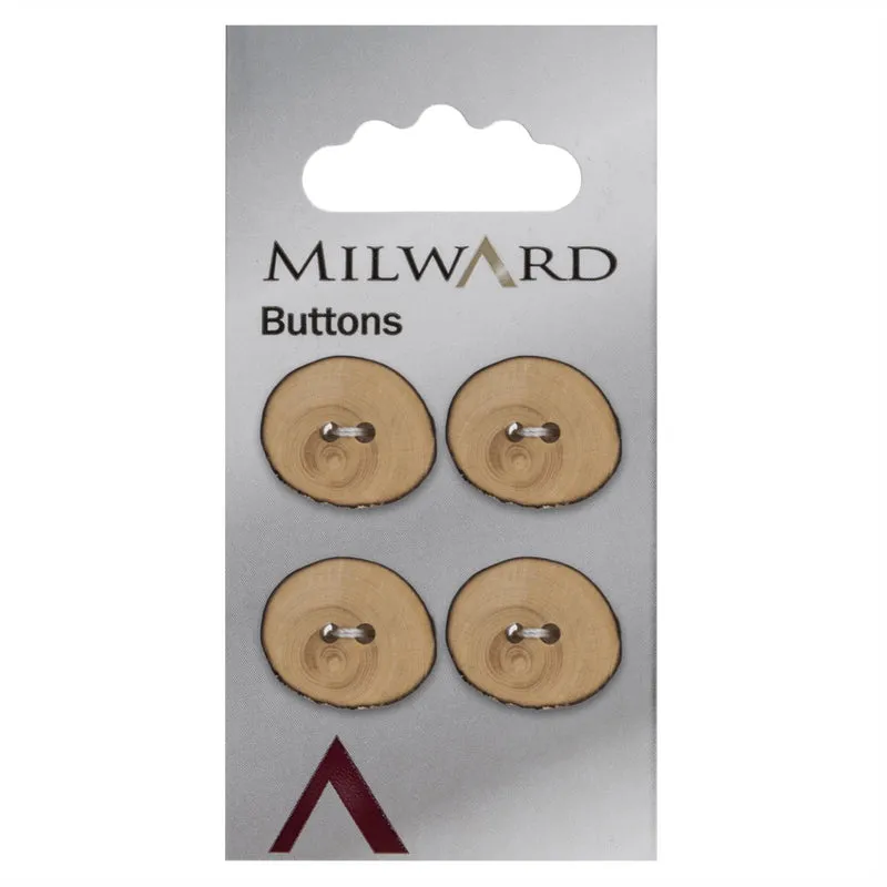 Milward Fantasieform-Knopf aus Holz, 15 mm (4 Stück)