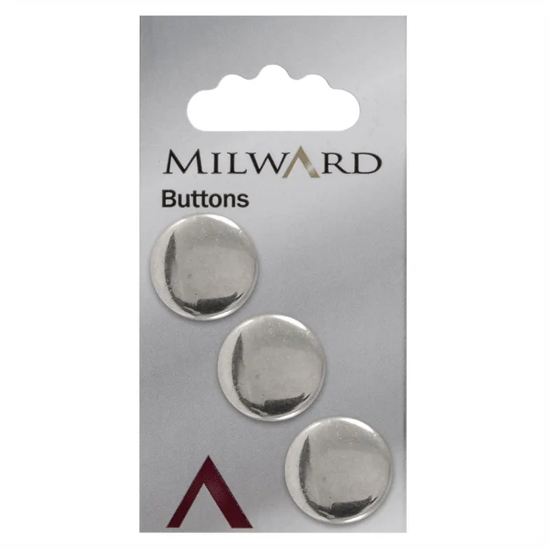 Milward Metallknopf Silber 20 mm (3 Stück)