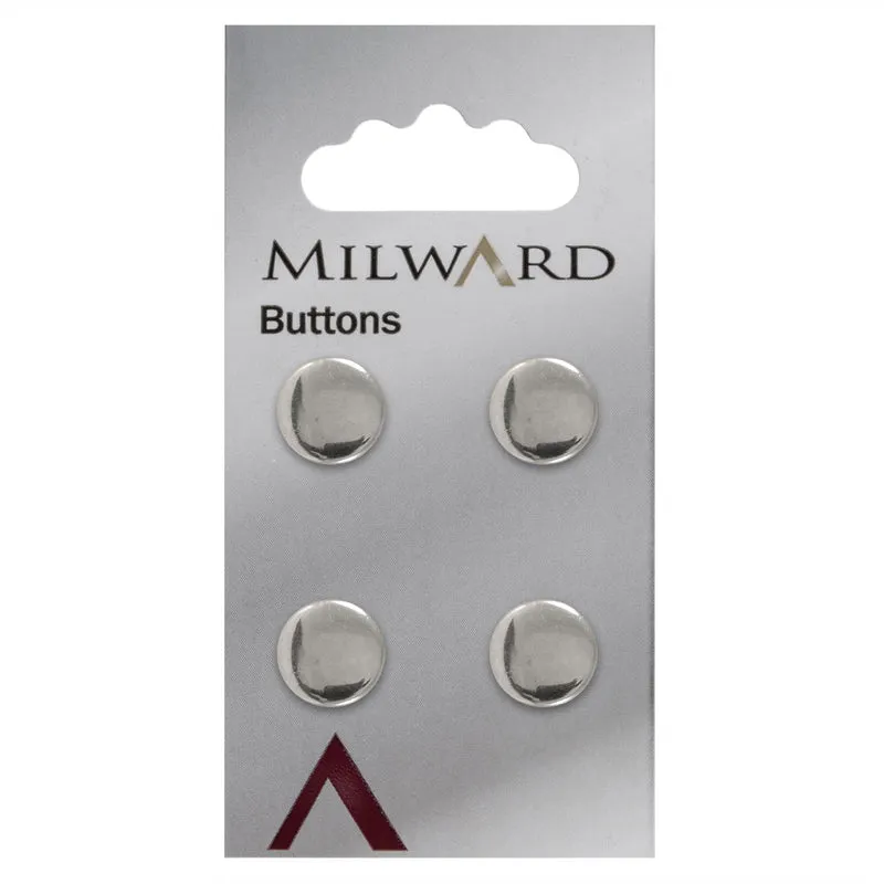 Milward Metallknopf Silber 12 mm (4 Stück)