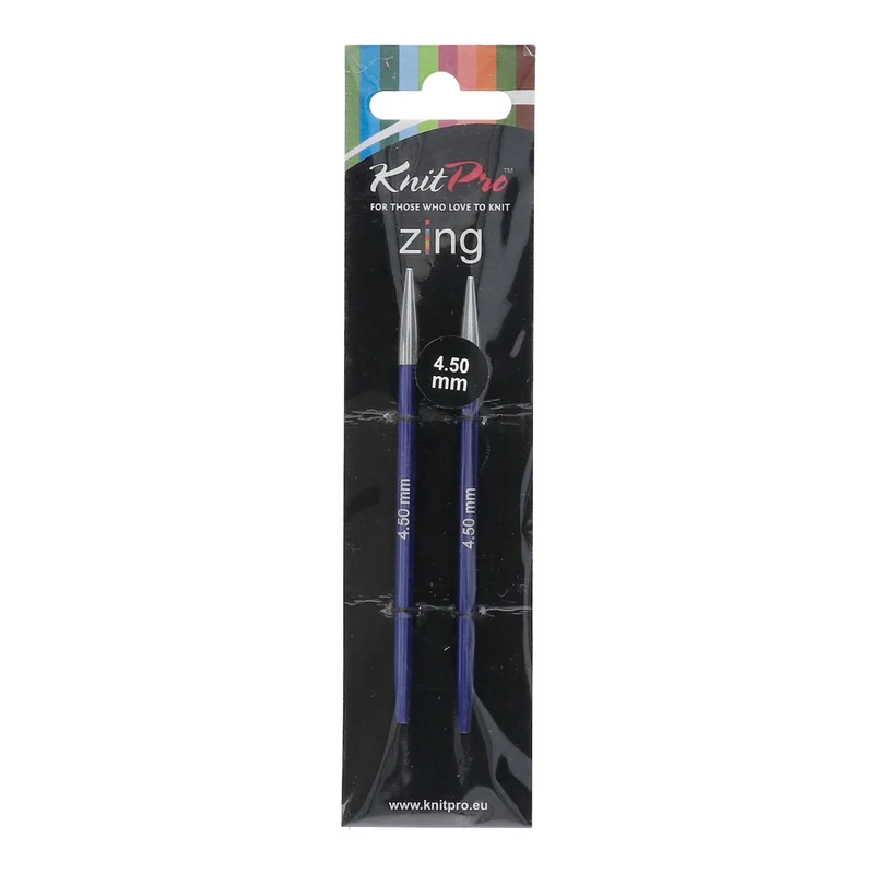 KnitPro Zing – kurze, austauschbare Rundstricknadeln, 4,50 mm