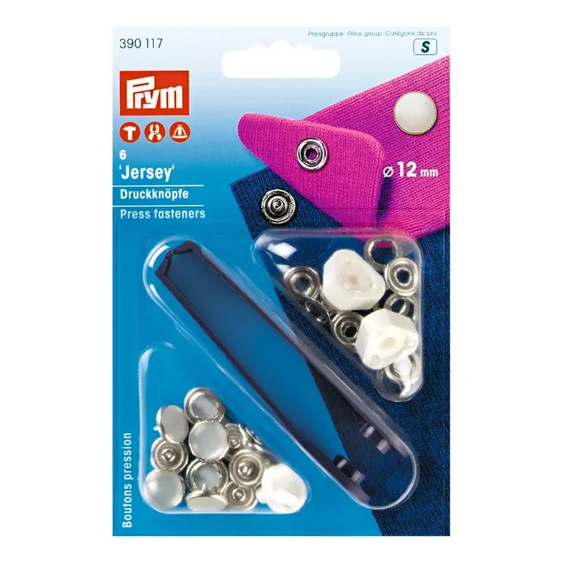 Prym Nahtlose Druckknöpfe für Jersey, Perlenkappe, 12 mm