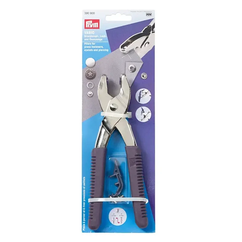 Prym Vario-Zange für Druckknöpfe mit 2 Stanzmatrizen für 3/4 mm