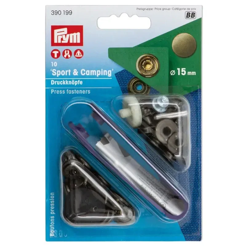 Prym Nahtlose Druckknöpfe Sport & Camping 15 mm 01 Altmessing