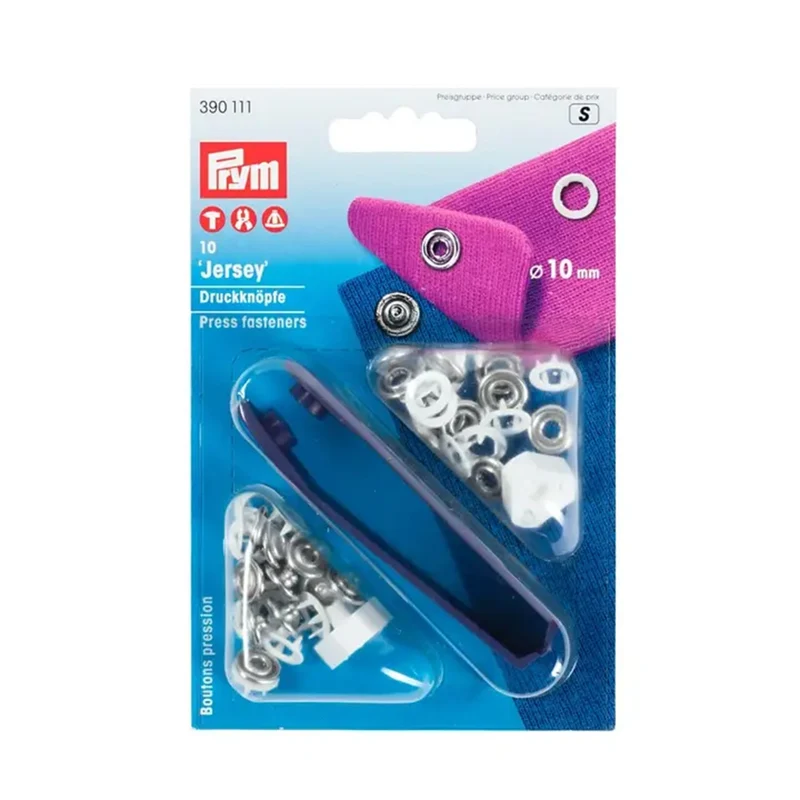 Prym Nahtlose Druckknöpfe Jersey Zahnring 10 mm 02 Weiß