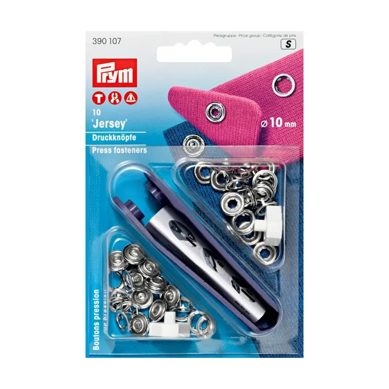 Prym Nahtlose Druckknöpfe Jersey Zahnring 10 mm 01 Silber