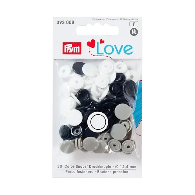 Prym Love Color Druckknopf 12,4 mm 02 Marineblau / Grau / Weiß