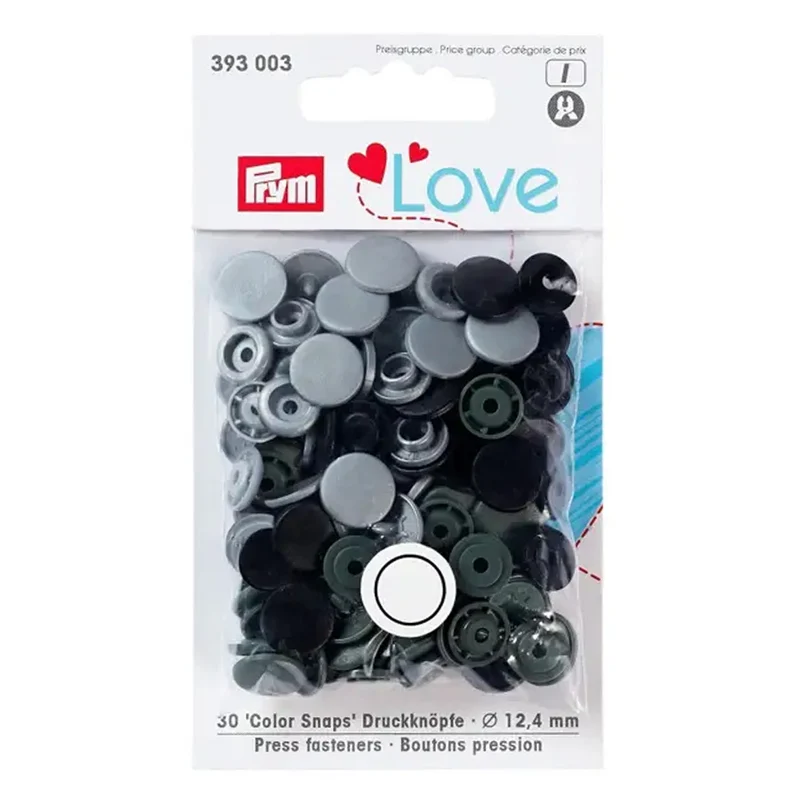 Prym Love Color Druckknopf 12,4 mm 01 Grau