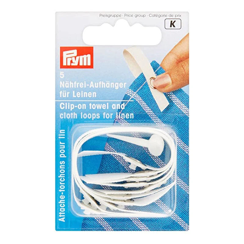 Prym Handtuchschlaufen mit Druckknopf für Handtücher aus Baumwolle