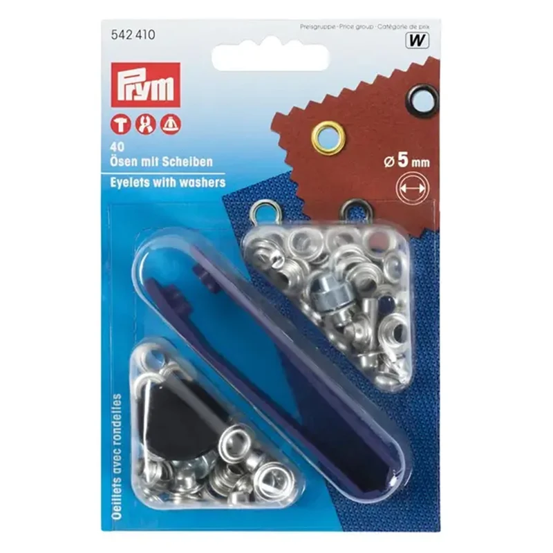 Prym Ringe mit Scheiben, Silber, 5 mm