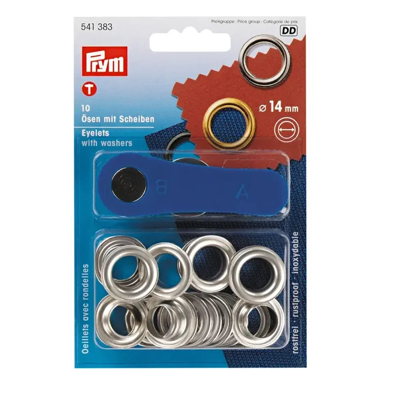 Prym Ringe mit Scheiben, Silber, 14 mm