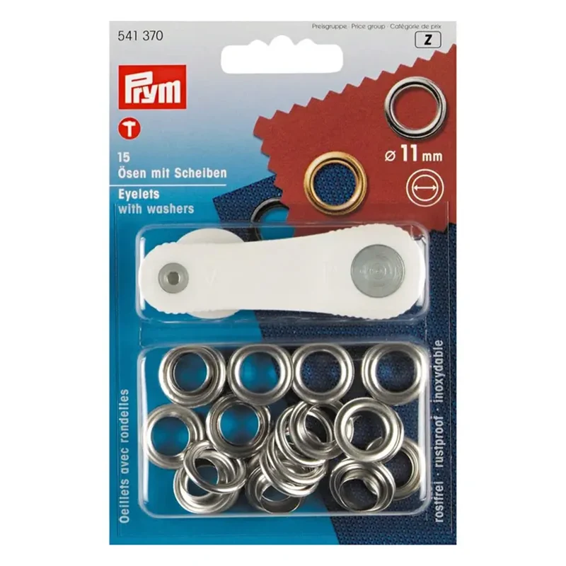 Prym Ringe mit Scheiben, Silber, 11 mm