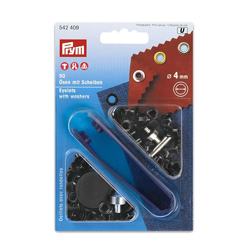 Prym Ringe mit Scheiben, brüniert, 4 mm
