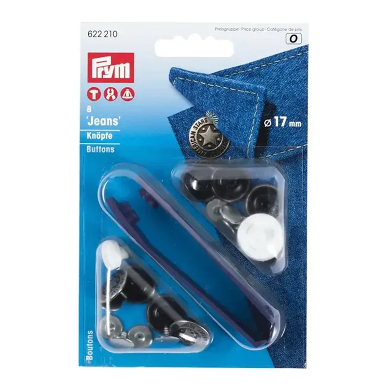 Prym Jeansknöpfe 01 American Star Antiksilber 17 mm
