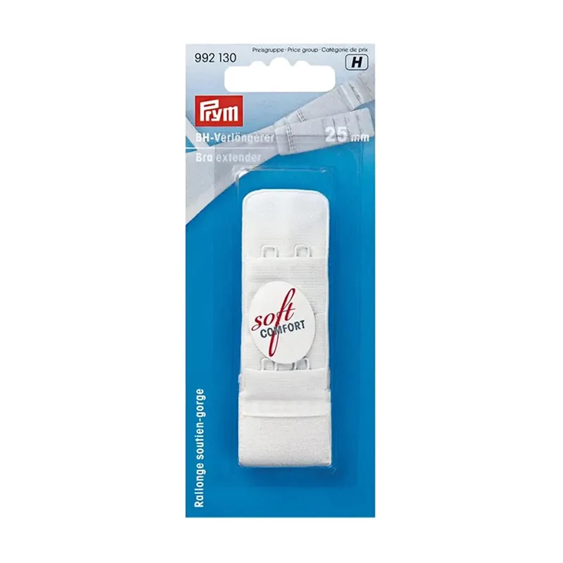 Prym BH-Verlängerungsstück 25 mm, 3 x 2 Haken, Weiß
