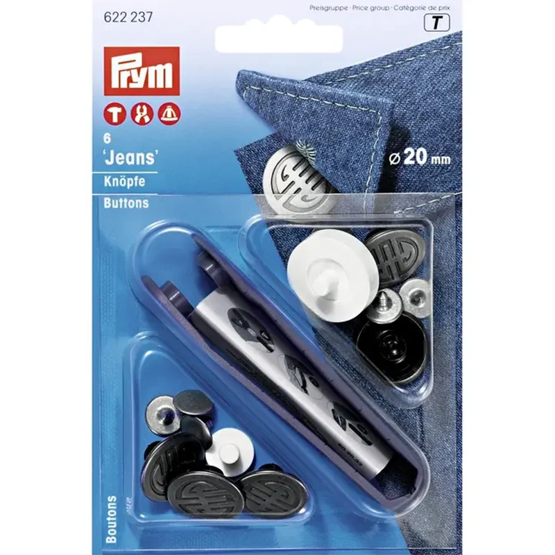 Prym Jeansknöpfe 02 Art Deco Altmetall 20 mm