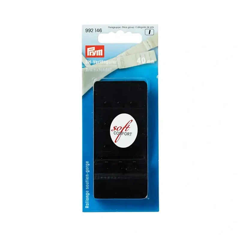 Prym BH-Verlängerungsstück 40 mm, 3 x 3 Haken, Schwarz