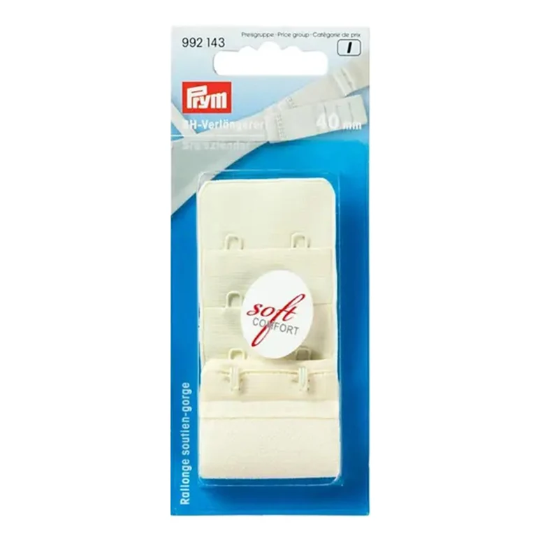 Prym BH-Verlängerungsstück 40 mm, 3 x 2 Haken, Champagner
